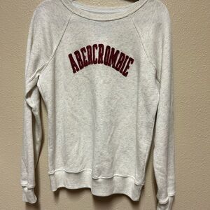 Abercrombie & Fitch Women's Gray Sweater with Red Logo